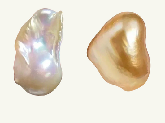 A baroque pearl and A keshi pearl