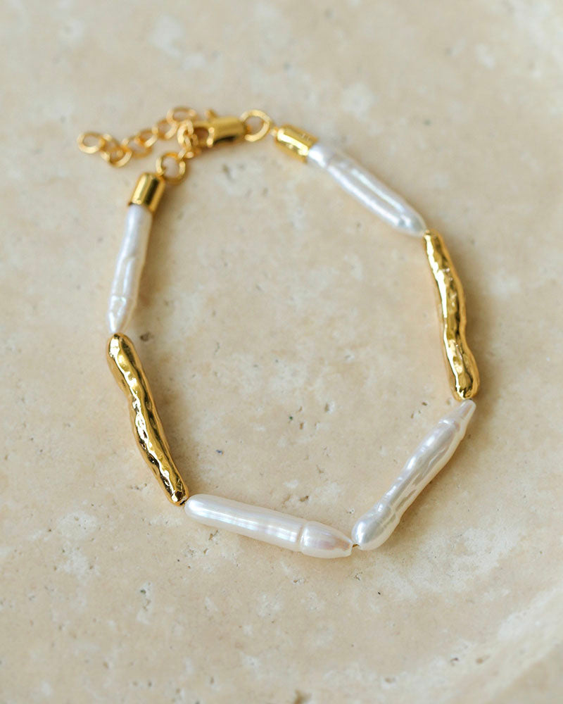 Golden Tides Baroque Pearl Bracelets