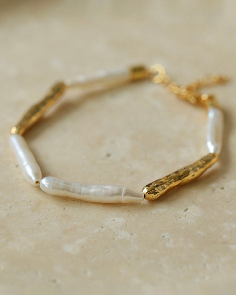 Golden Tides Baroque Pearl Bracelets