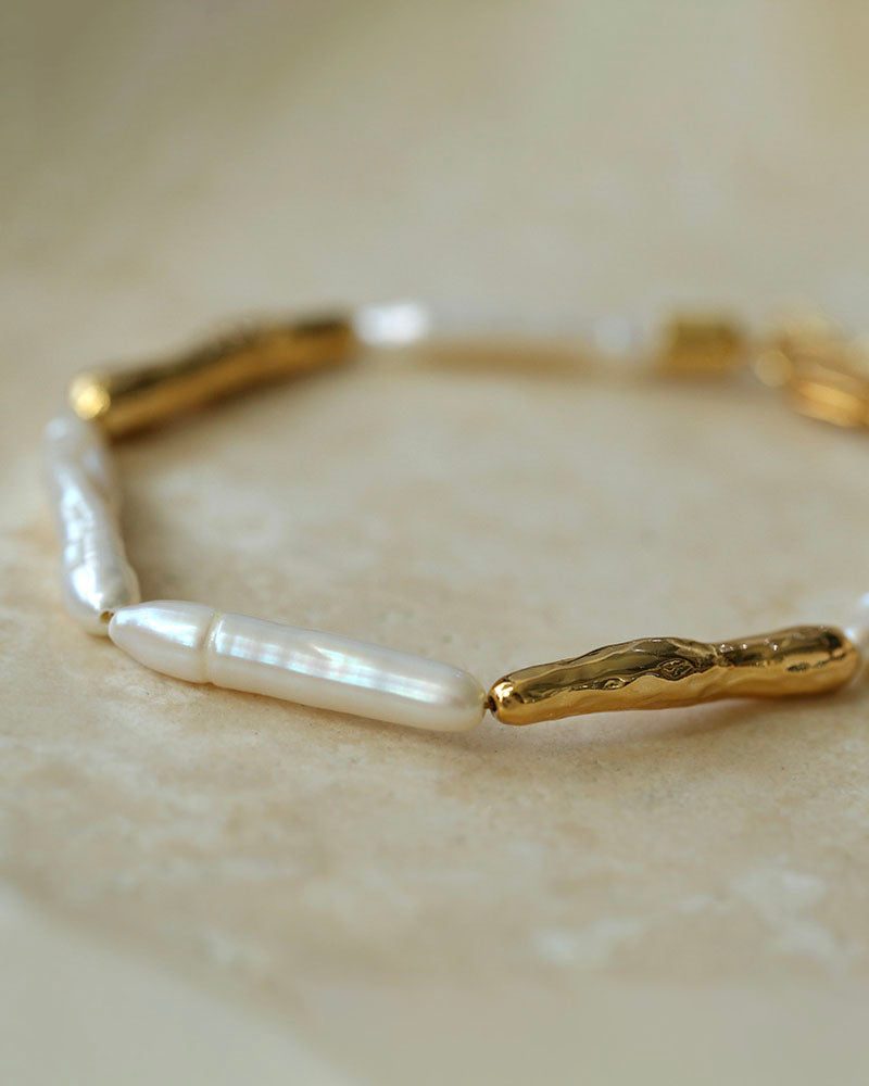 Golden Tides Baroque Pearl Bracelets