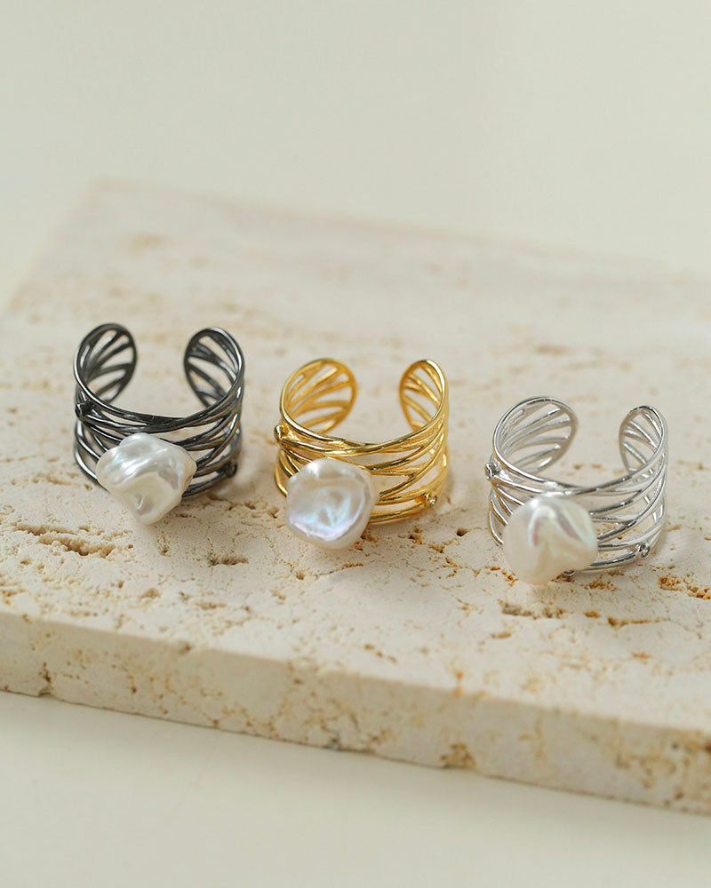 Baroque Pearl Twist Ring