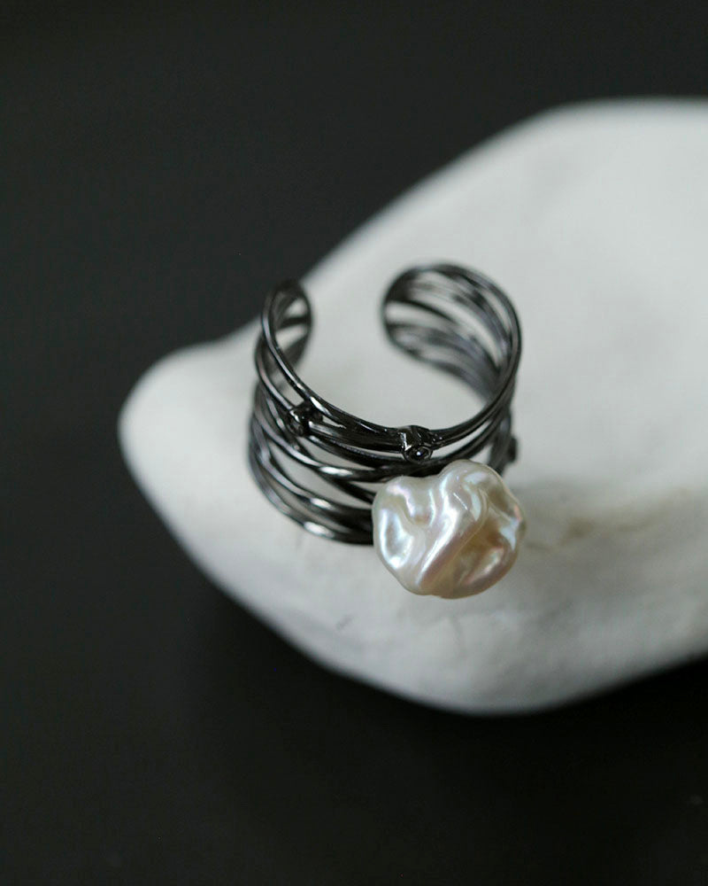 Baroque Pearl Twist Ring