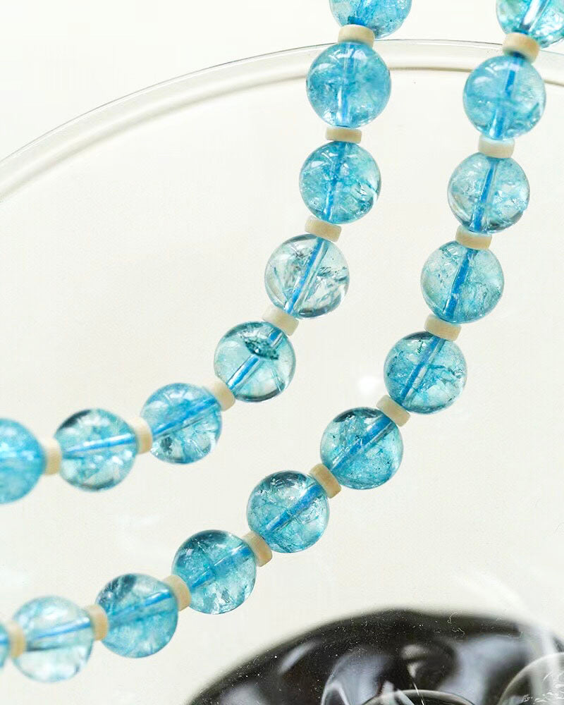 Blue Crystal Beaded Necklace