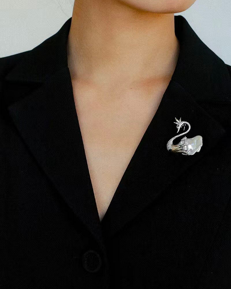 Celestial Swan Brooch