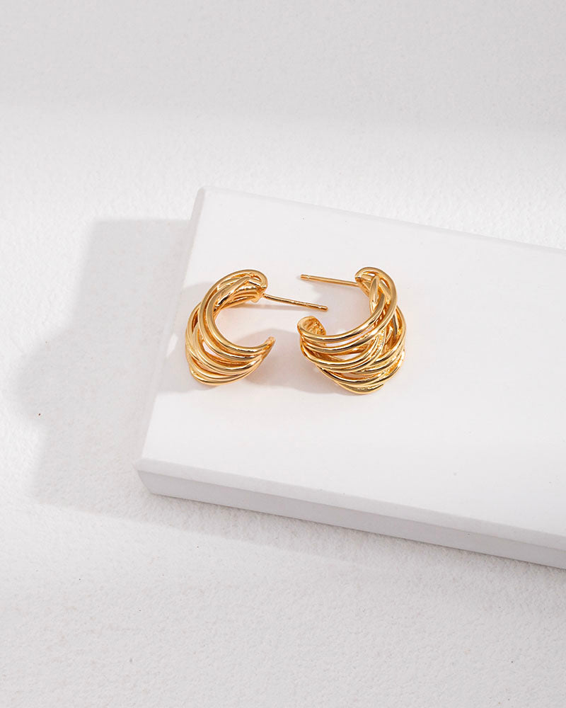 Coiled Wire Stud Earrings