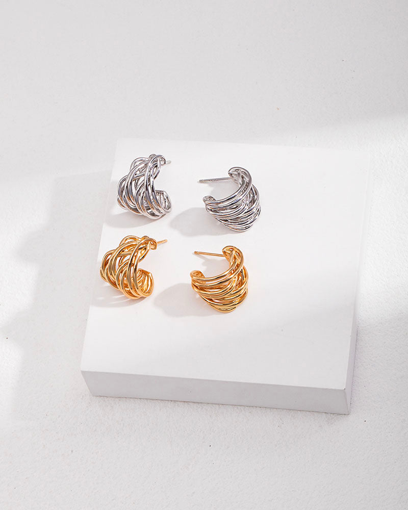 Coiled Wire Stud Earrings