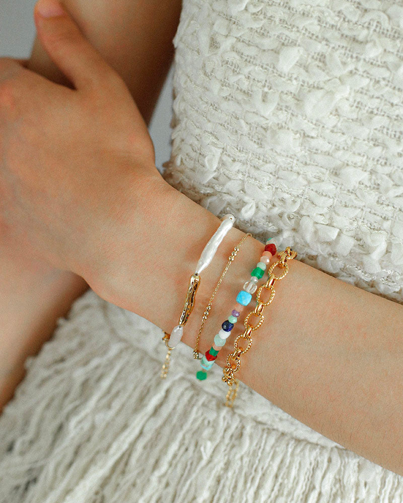 Colorful Gemstone Bead Bracelet