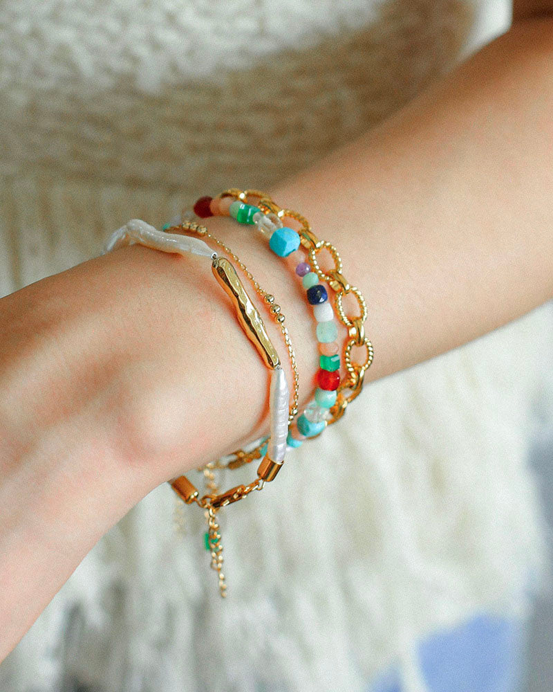 Colorful Gemstone Bead Bracelet