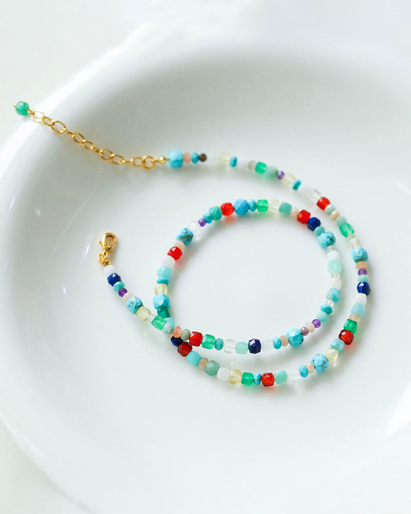 Colorful Gemstone Beads Necklace