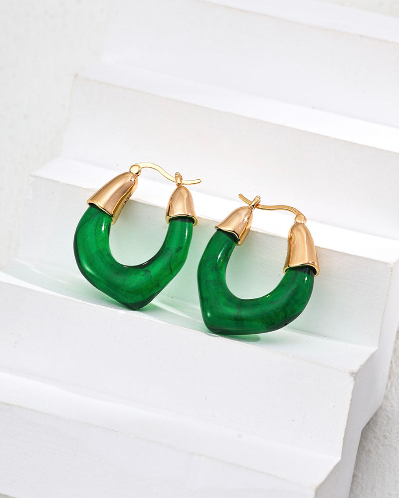 Emerald Arc Hoops