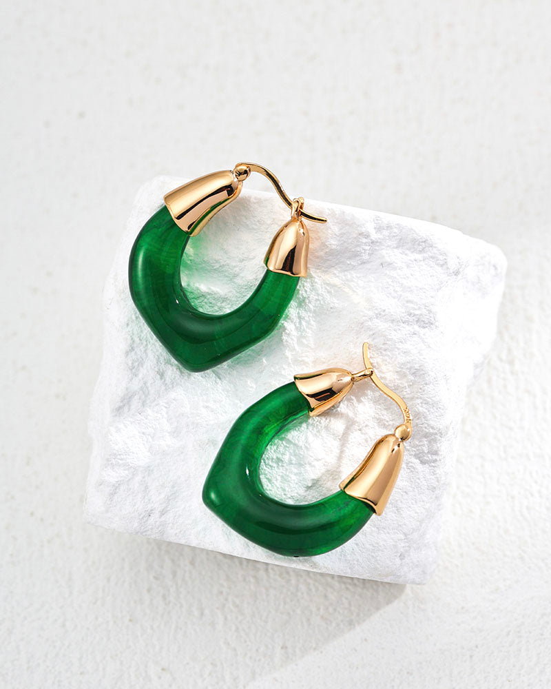 Emerald Arc Hoops