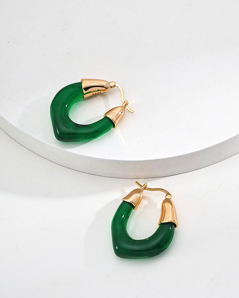 Emerald Arc Hoops