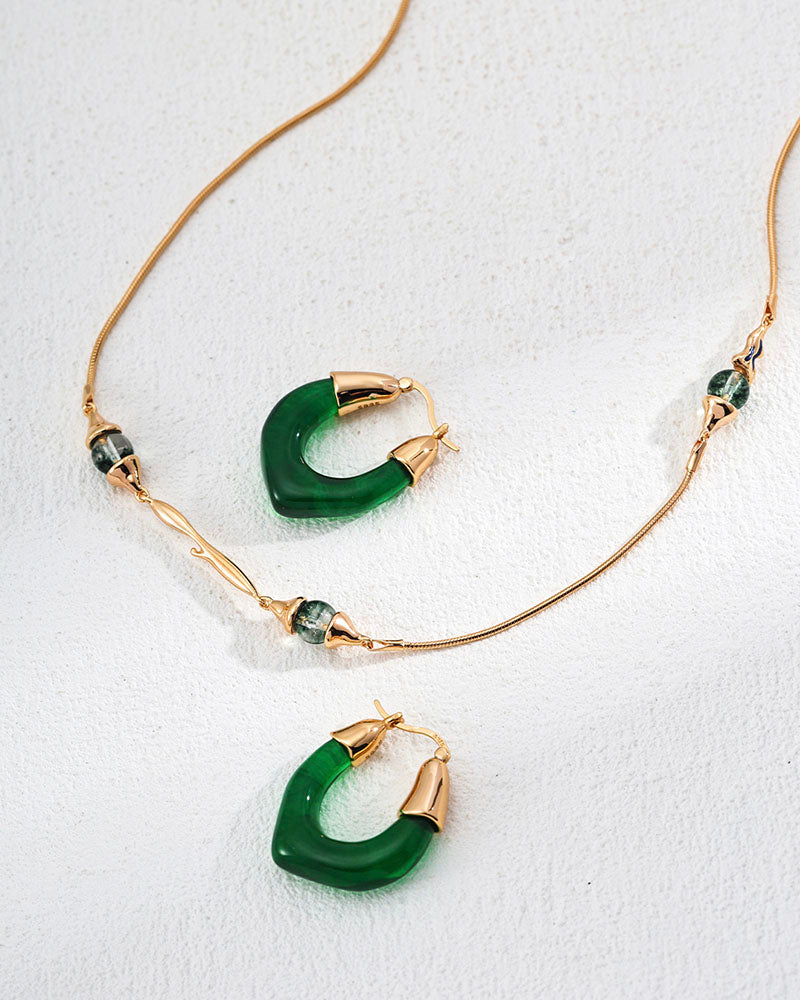 Emerald Arc Hoops