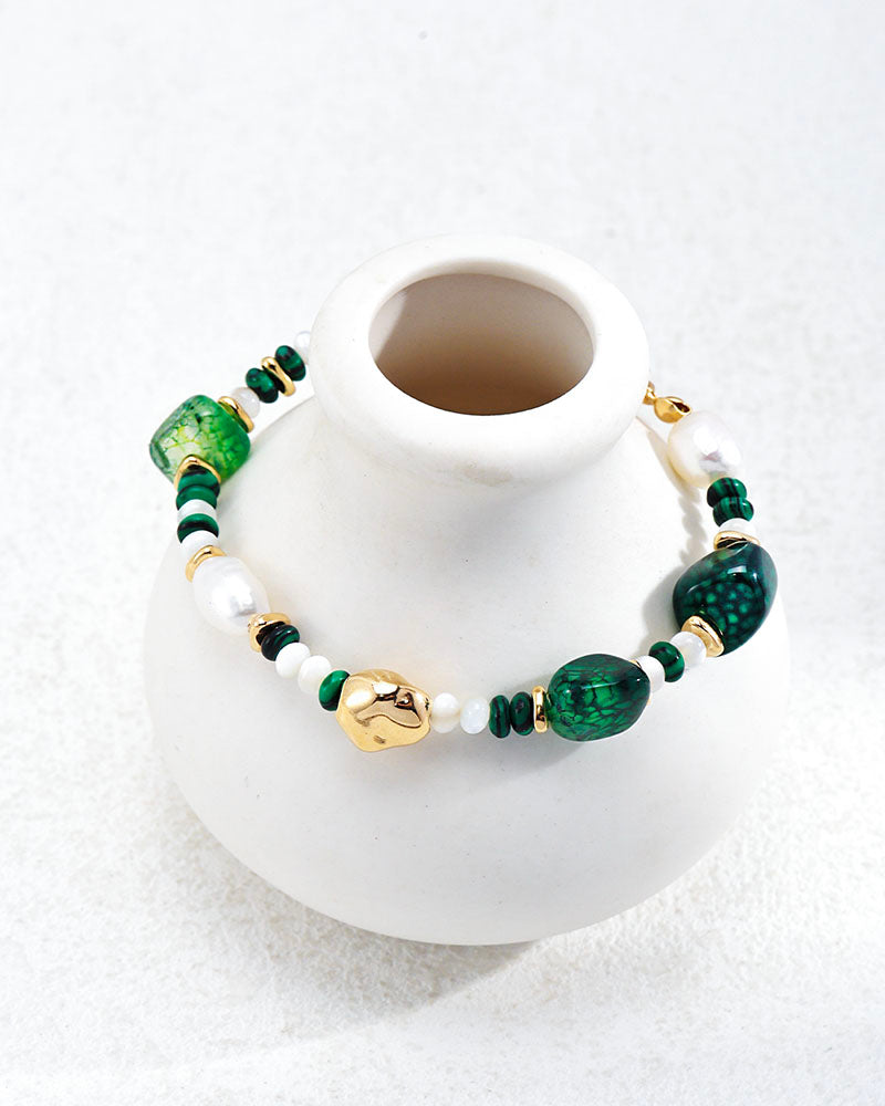 Emerald Harmony Beaded Bracelet