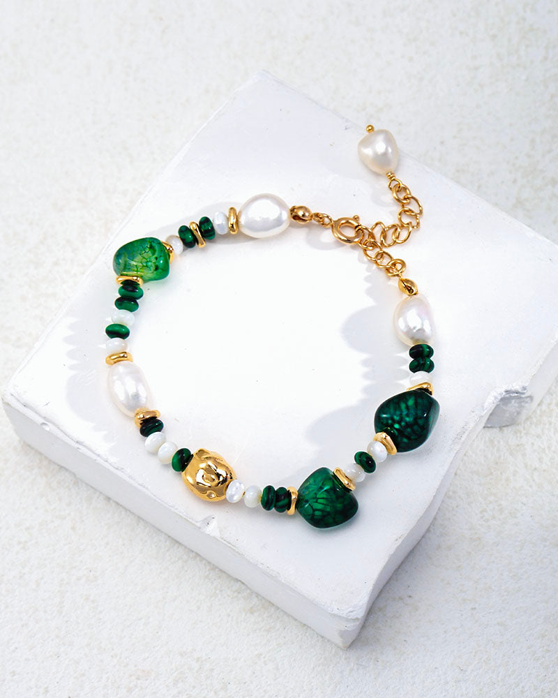 Emerald Harmony Beaded Bracelet