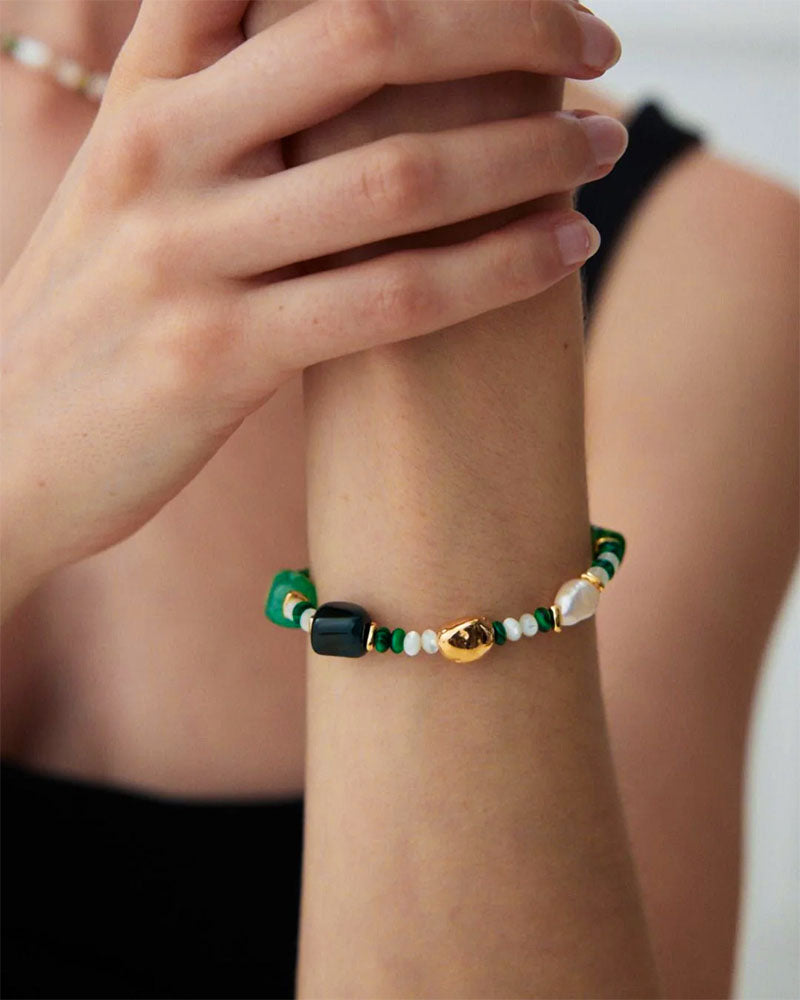 Emerald Harmony Beaded Bracelet