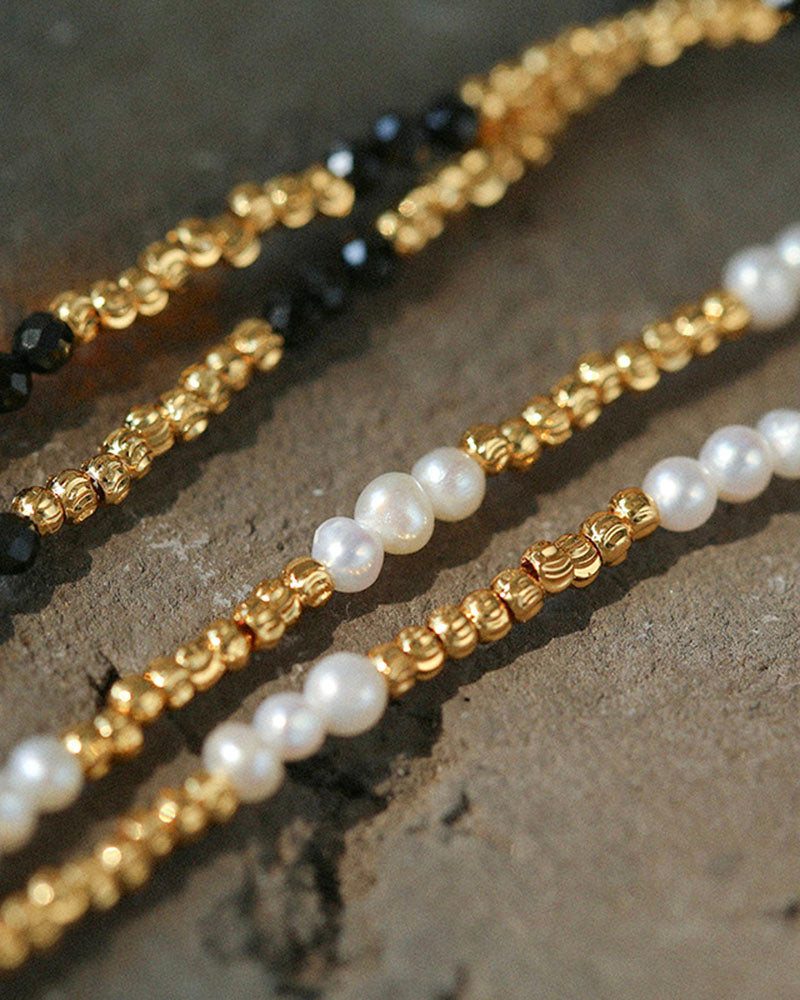 Mini Golden & Pearl Beads Choker