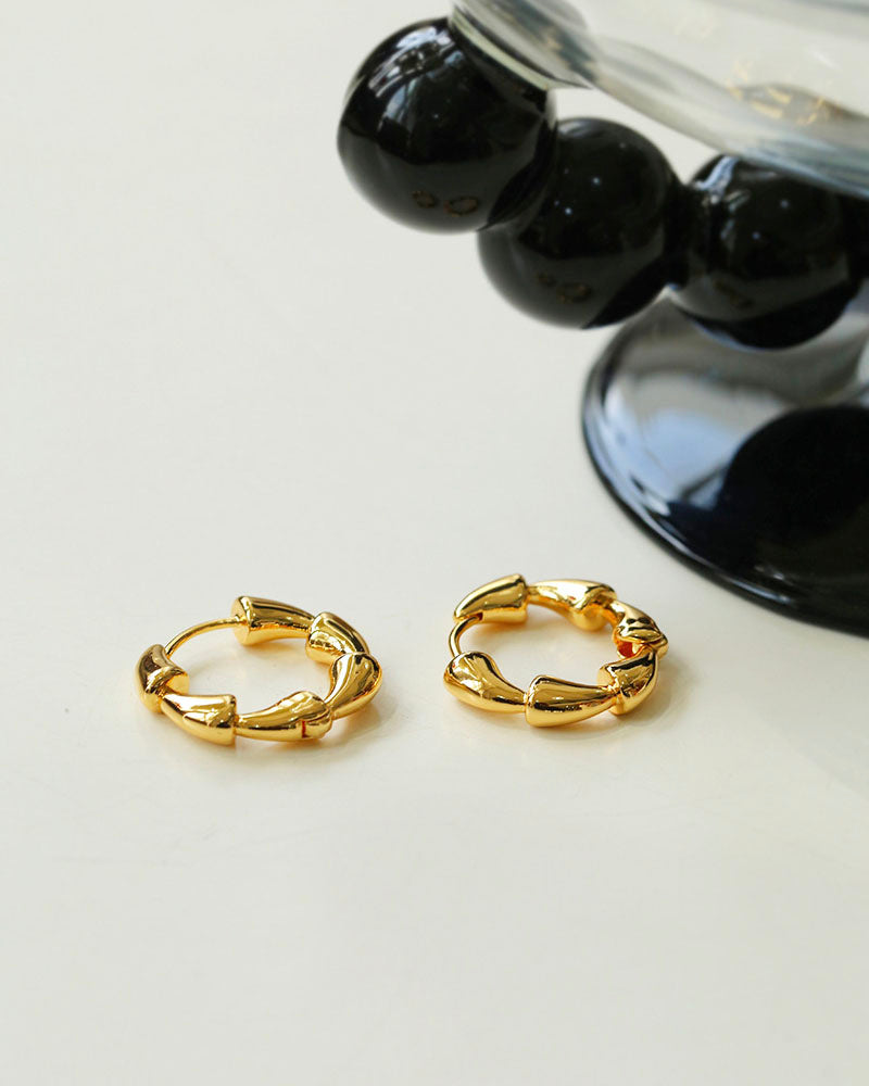 Gilded Ripple Hoop Earrings