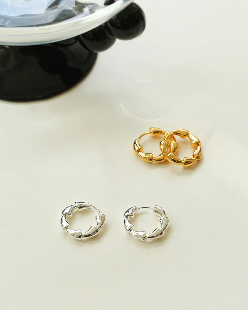 Gilded Ripple Hoop Earrings