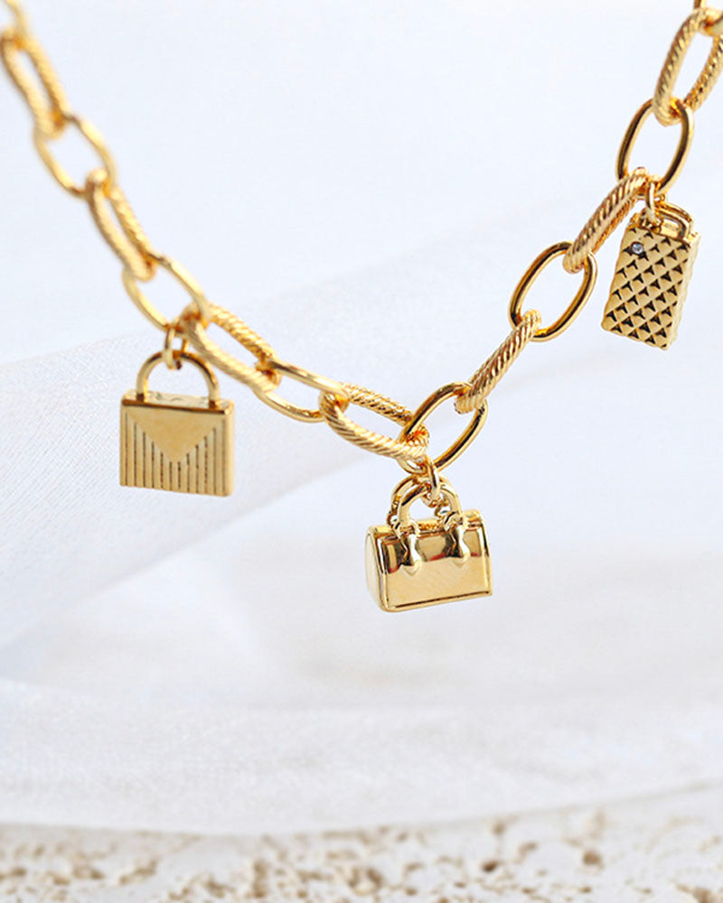 Golden Charm Link Bracelet