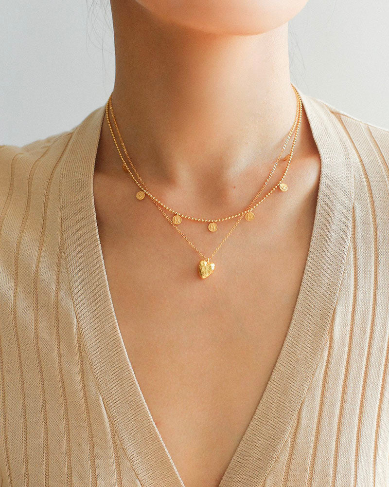 Golden Coin Charm Necklace