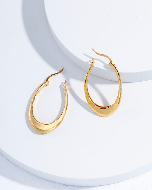 Golden Crescent Hoop Earrings