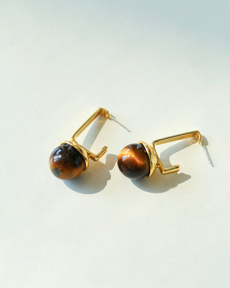 Golden Tiger's Eye Drop Earrings