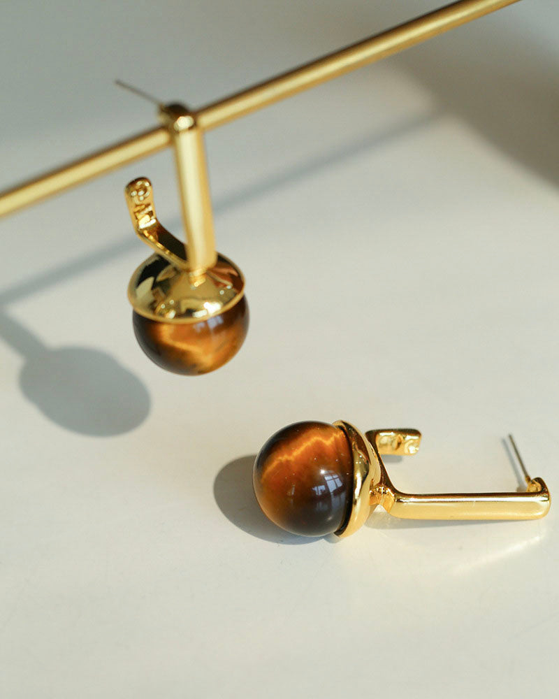 Golden Tiger's Eye Drop Earrings