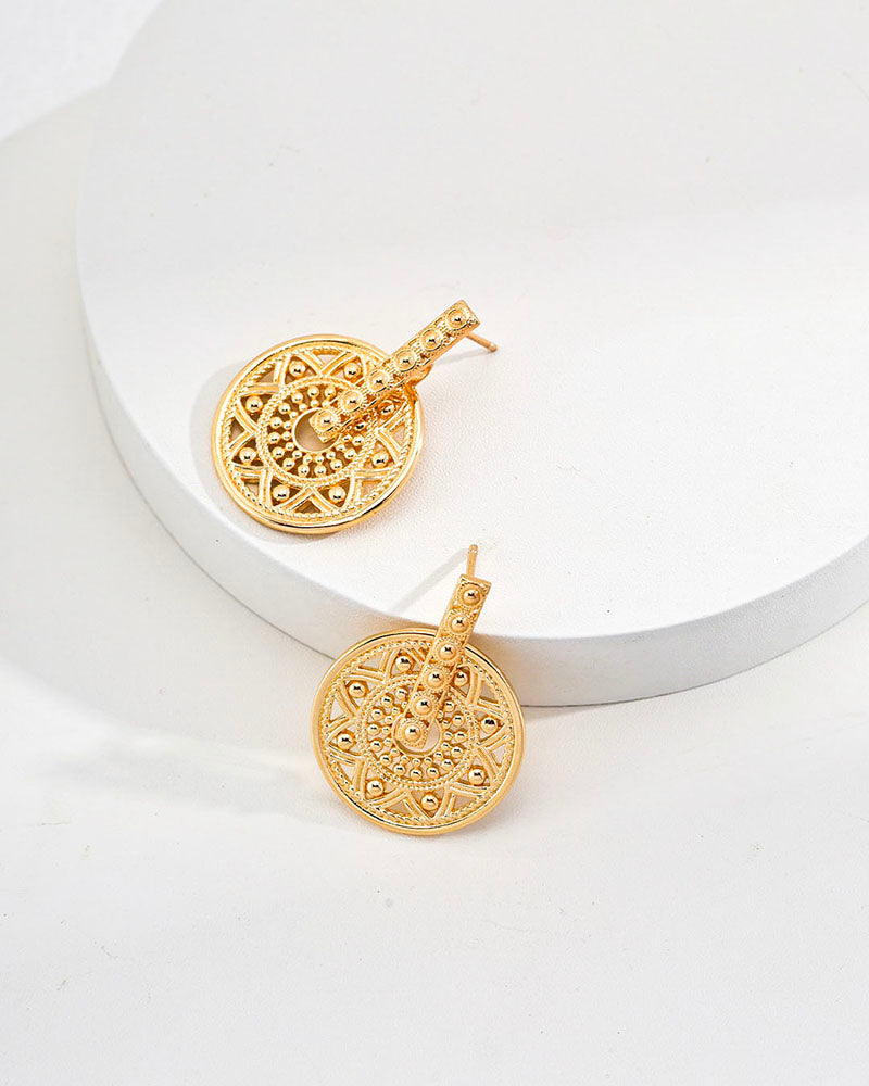 Golden Mandala Earrings