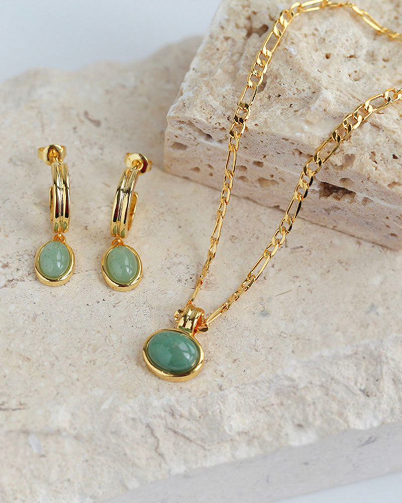 Green Aventurine Pendant Earrings