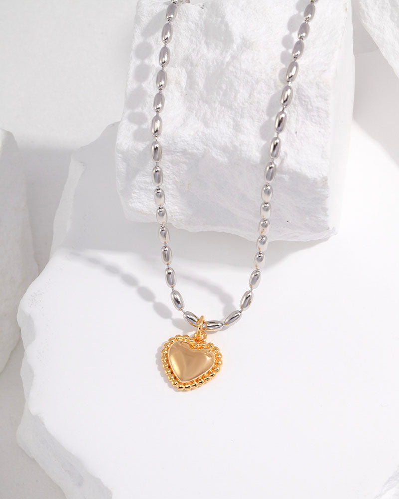 Heart Charm Pendant Choker