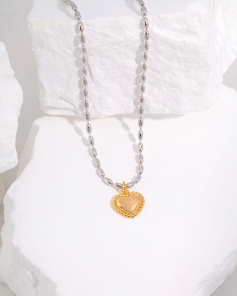 Heart Charm Pendant Choker