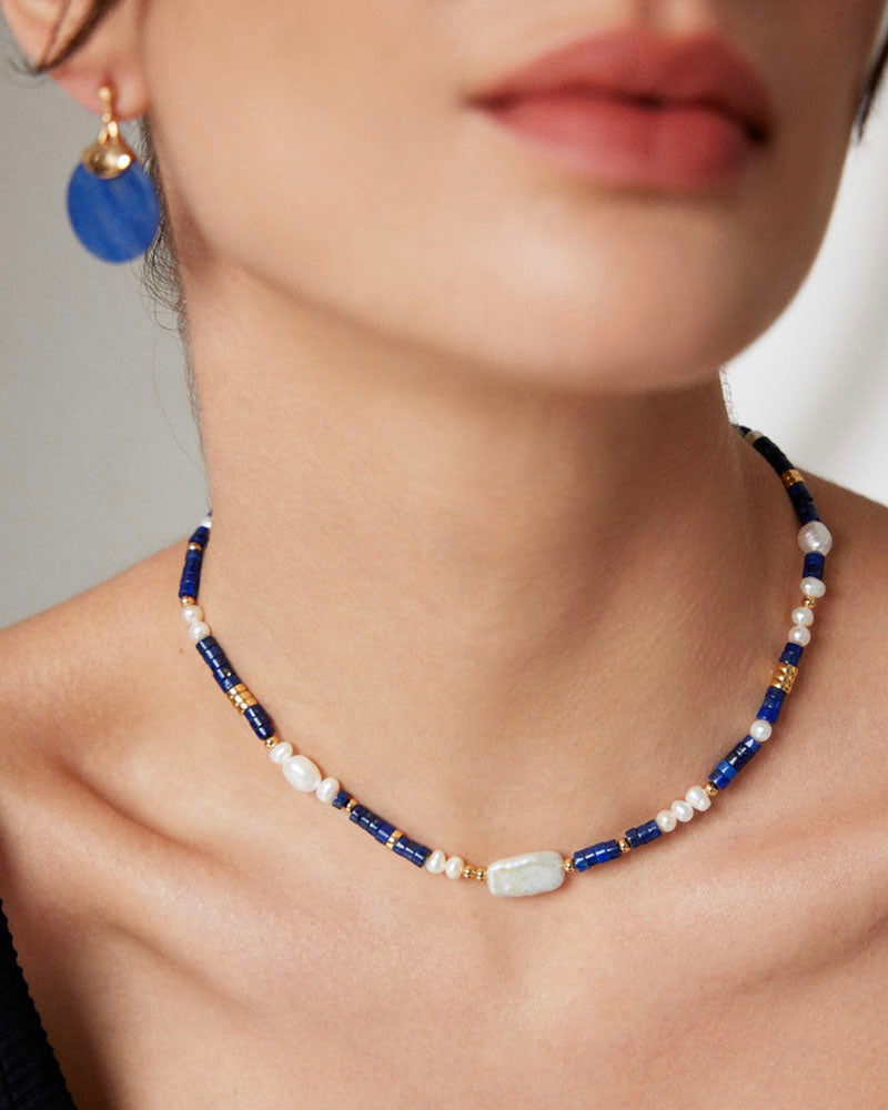 Lapis Pearl Necklace