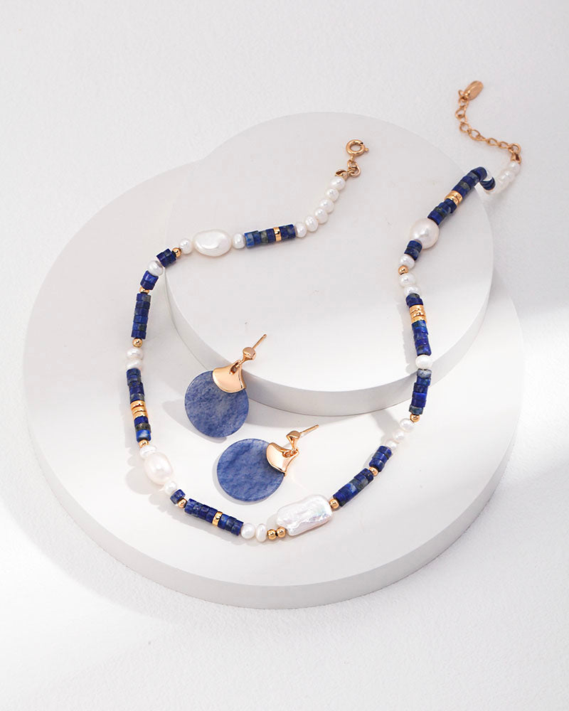 Lapis Pearl Necklace