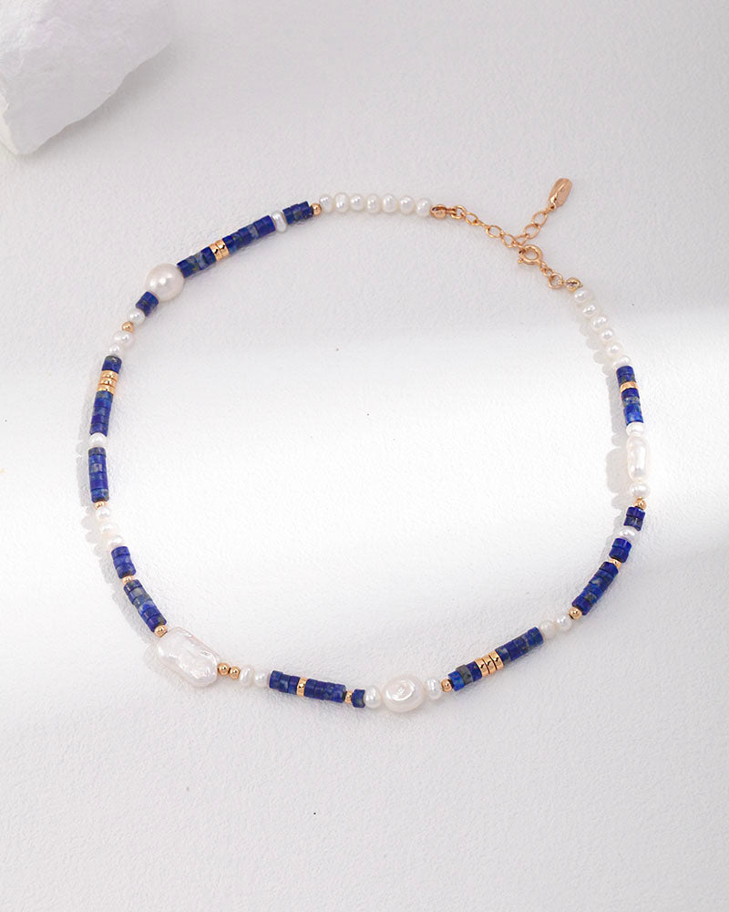 Lapis Pearl Necklace