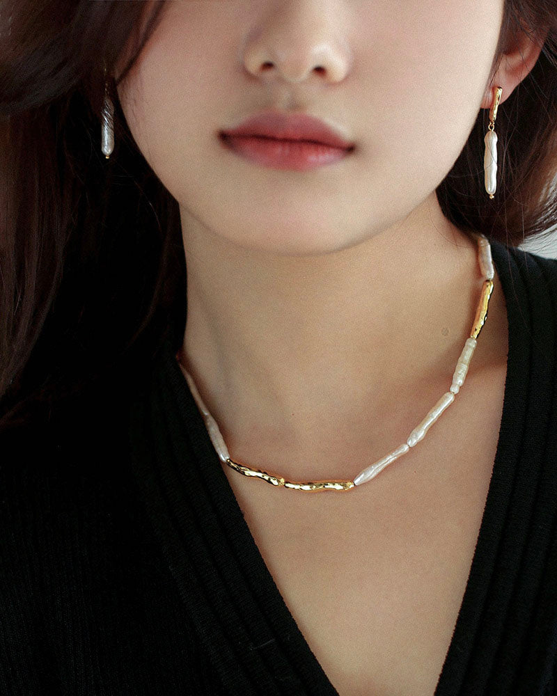 Golden Tides Baroque Pearl Necklace