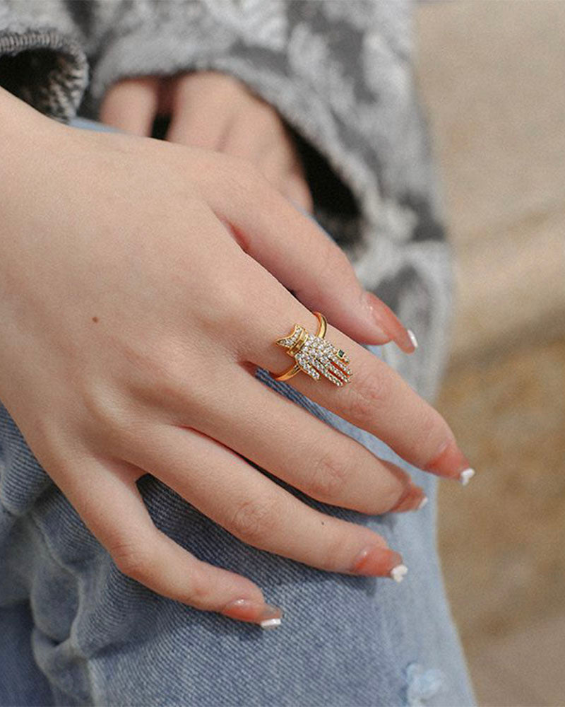 Lucky Buddha Hand  Ring