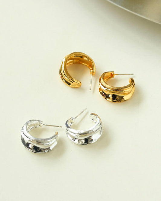 Lustrous Arc Hoop Earrings