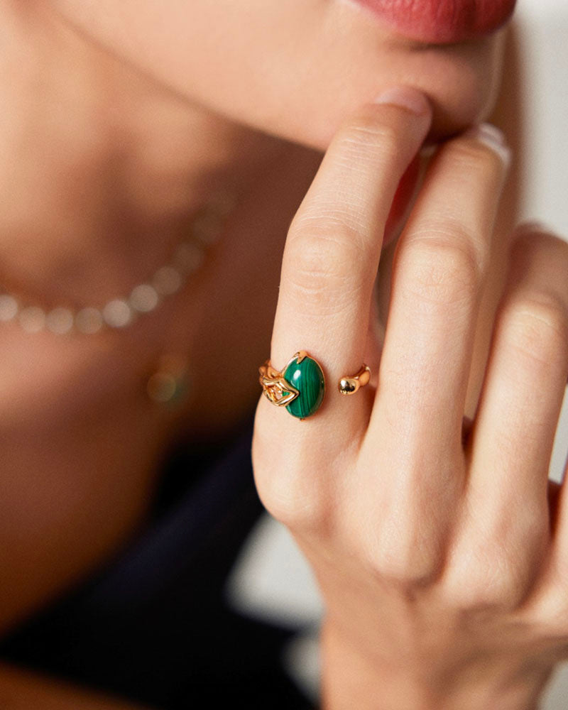 Molten Malachite Ring