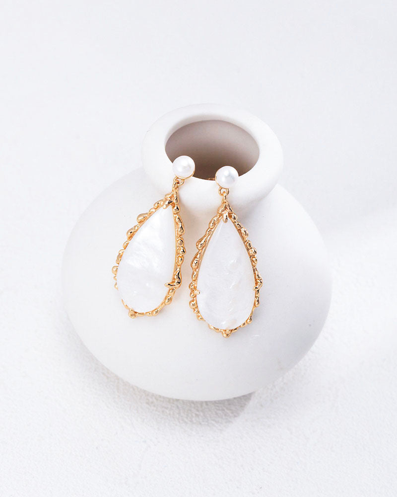 Molten Shell Drop Charm Earrings