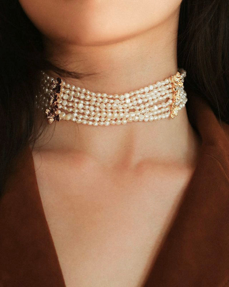 Multilayer Pearl Choker