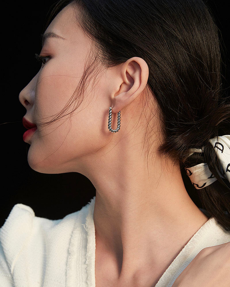 Ovate Hoop Earrings