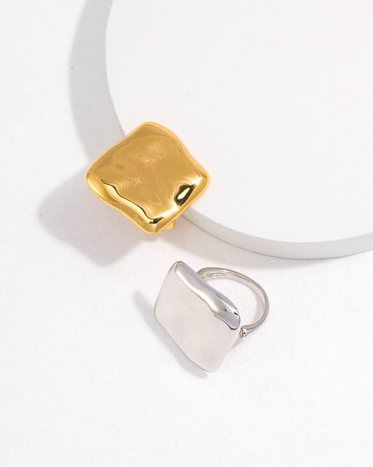 Oversize Square Open Ring