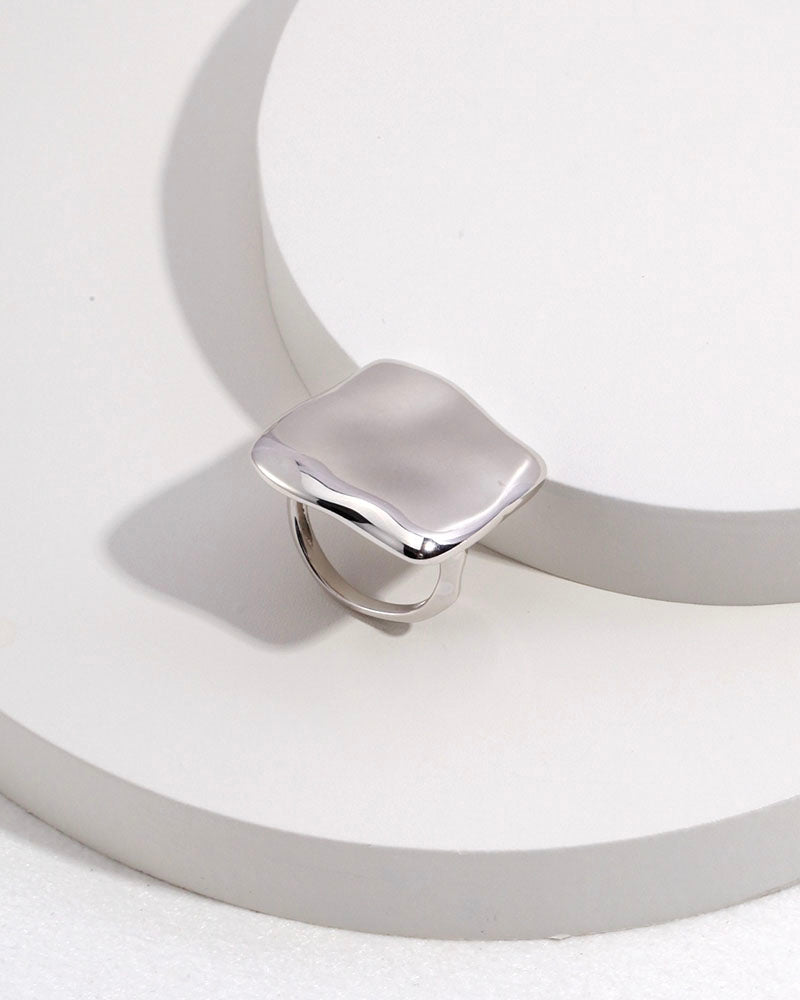 Oversize Square Open Ring