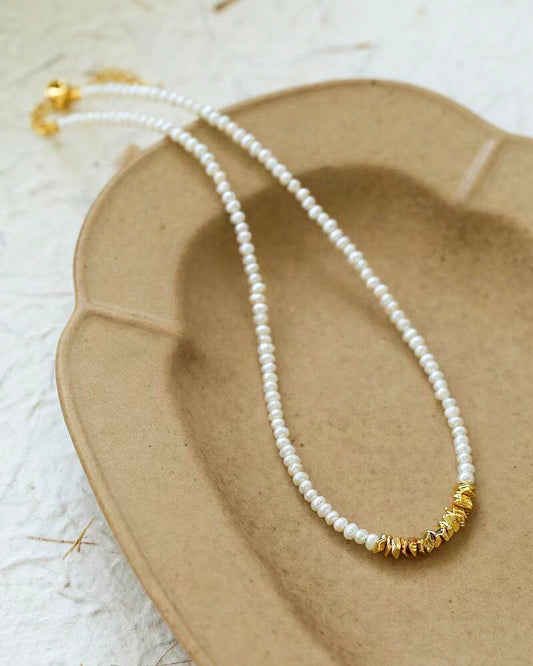 Pearl Gold Beaded Necklace