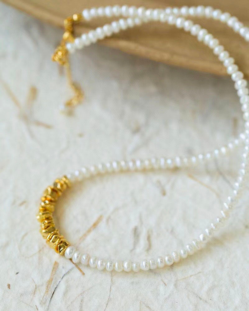 Pearl Gold Beaded Necklace