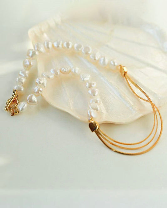 Pearl Snake Chain Necklace