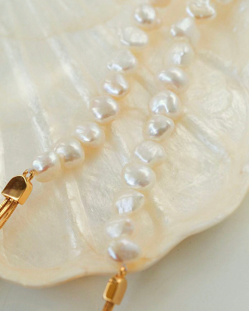 Pearl Snake Chain Necklace