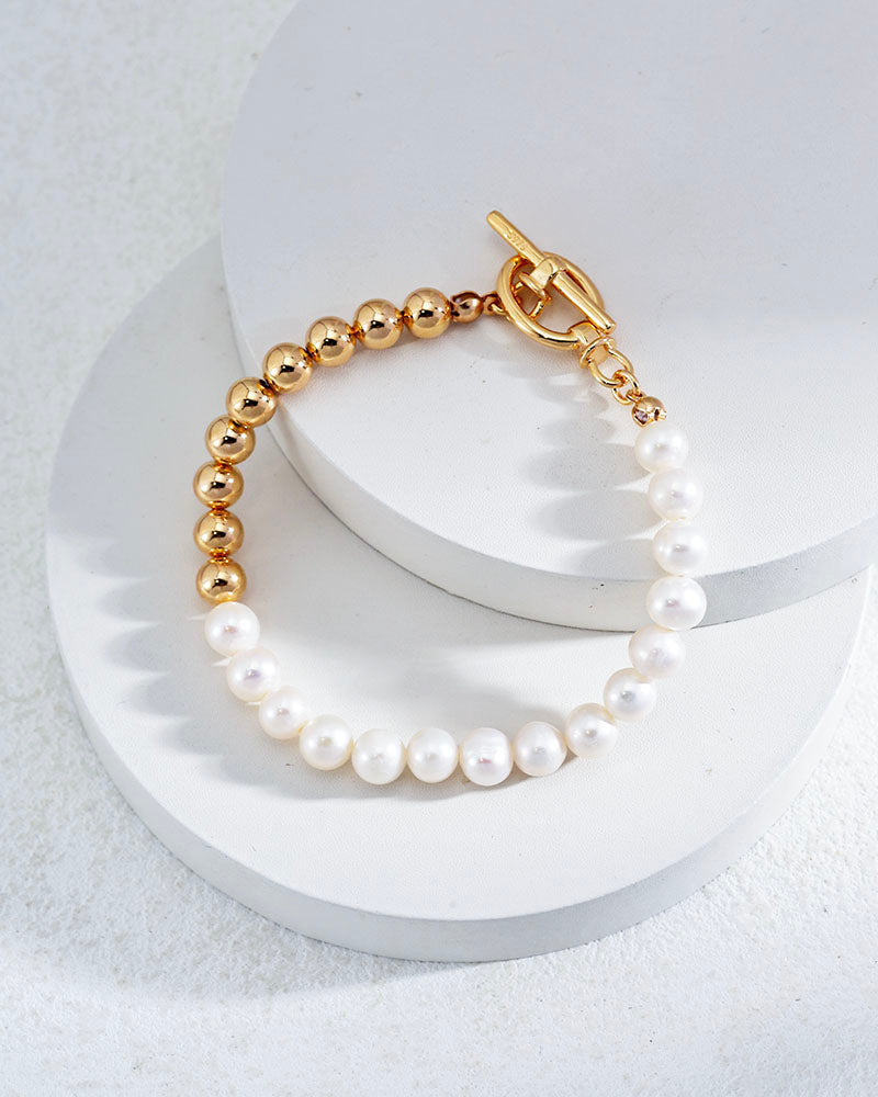 Pearl Beaded T-Bar Bracelet