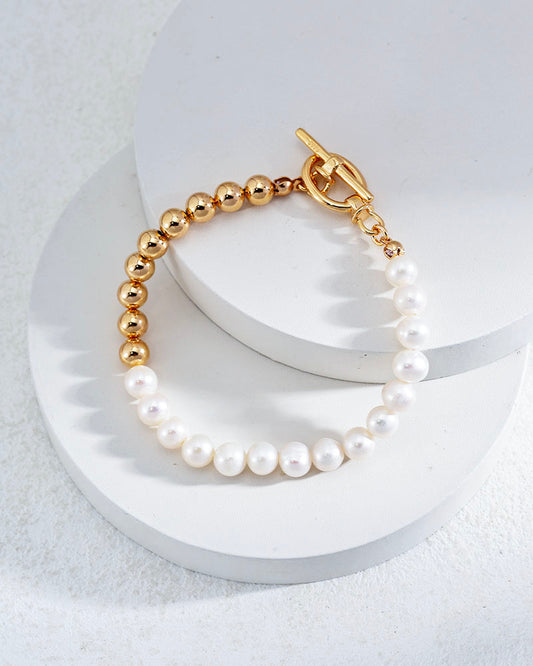 Pearl Beaded T-Bar Bracelet